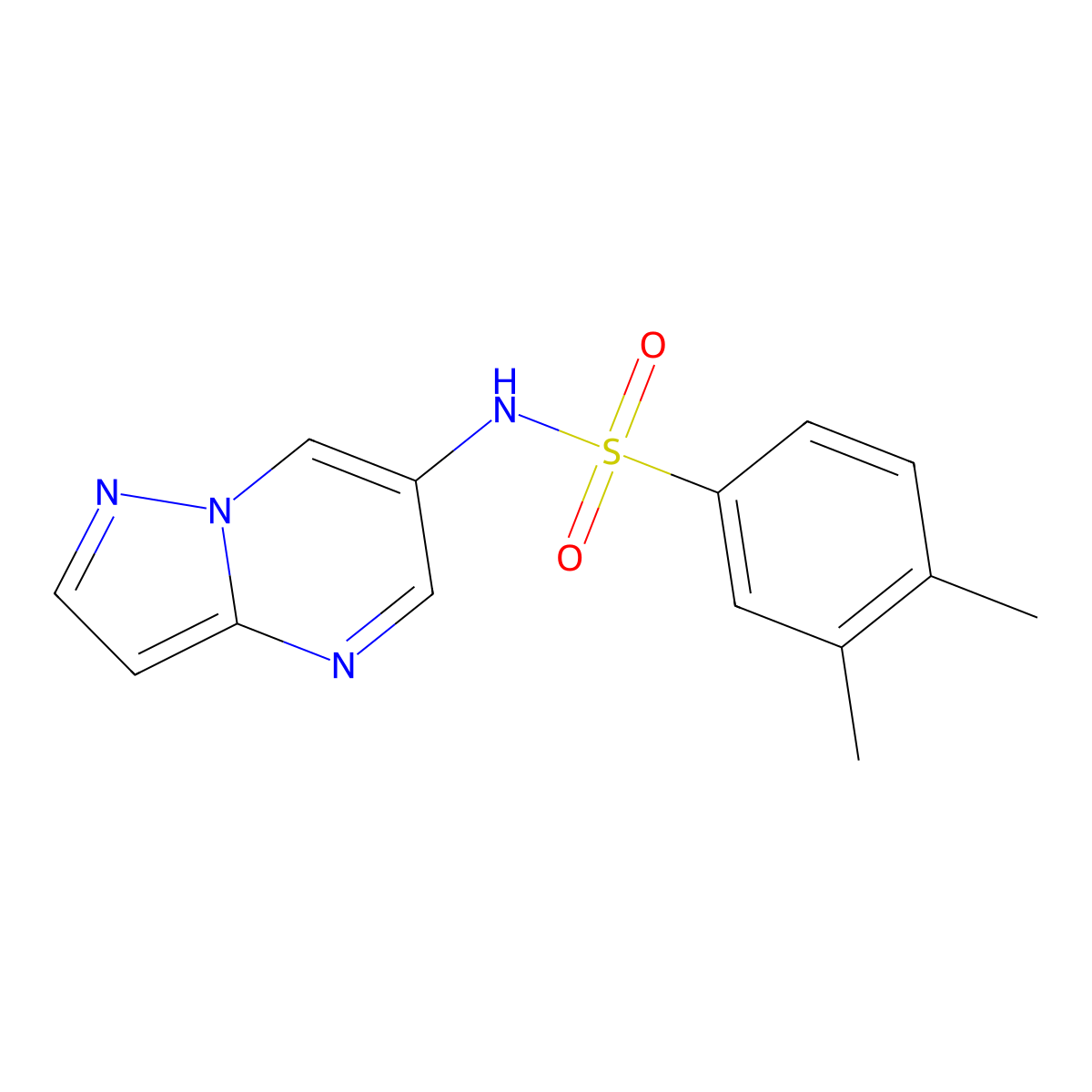 3,4-dimethyl-N-(pyrazolo[1,5-a]pyrimidin-6-yl)benzenesulfonamide molecular structure, CAS 2034621-85-5