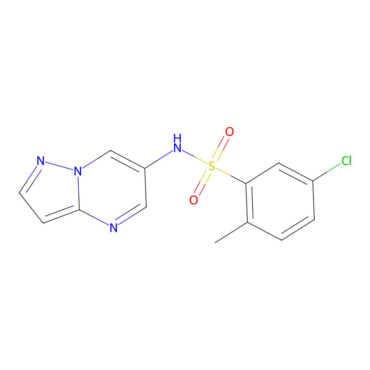 5-chloro-2-methyl-N-(pyrazolo[1,5-a]pyrimidin-6-yl)benzenesulfonamide molecular structure, CAS 2034621-89-9