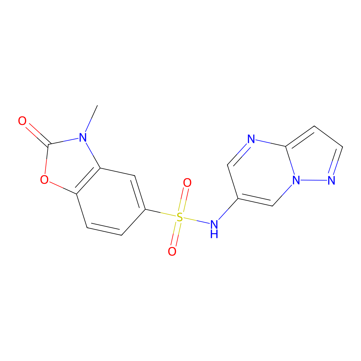 3-methyl-2-oxo-N-(pyrazolo[1,5-a]pyrimidin-6-yl)-2,3-dihydrobenzo[d]oxazole-5-sulfonamide molecular structure, CAS 2034622-00-7
