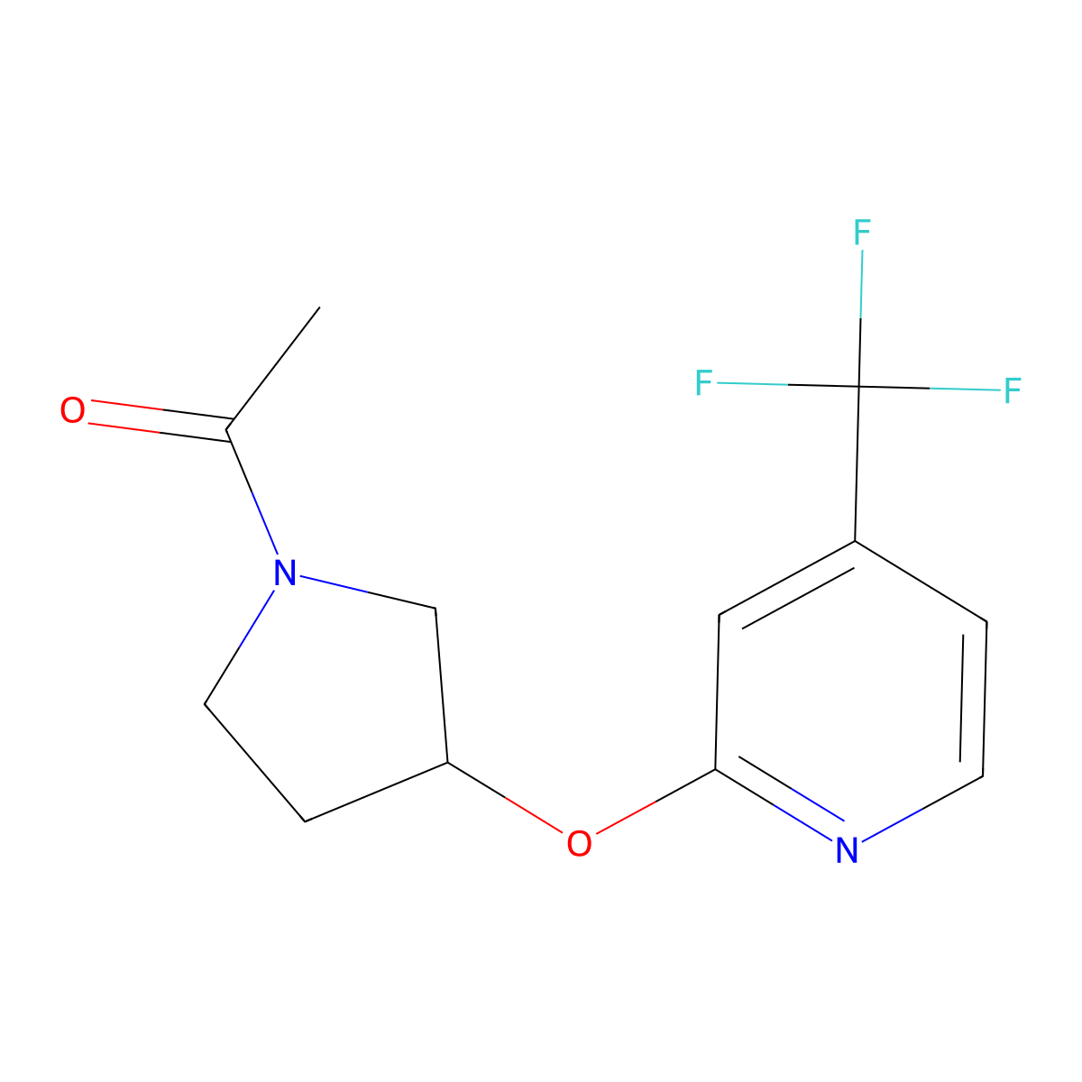 1-(3-((4-(Trifluoromethyl)pyridin-2-yl)oxy)pyrrolidin-1-yl)ethanone molecular structure, CAS 2034622-08-5