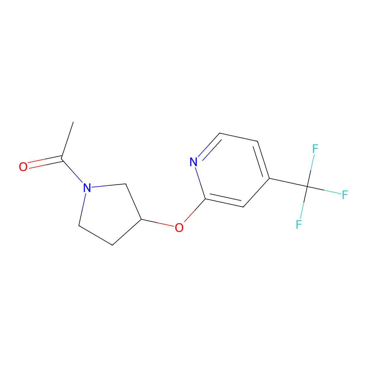 1-(3-((4-(Trifluoromethyl)pyridin-2-yl)oxy)pyrrolidin-1-yl)ethanone molecular structure, CAS 2034622-08-5