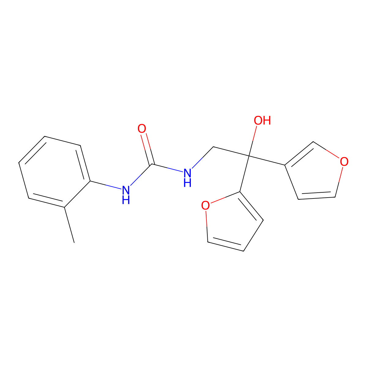 1-(2-(Furan-2-yl)-2-(furan-3-yl)-2-hydroxyethyl)-3-(o-tolyl)urea molecular structure, CAS 2034622-18-7