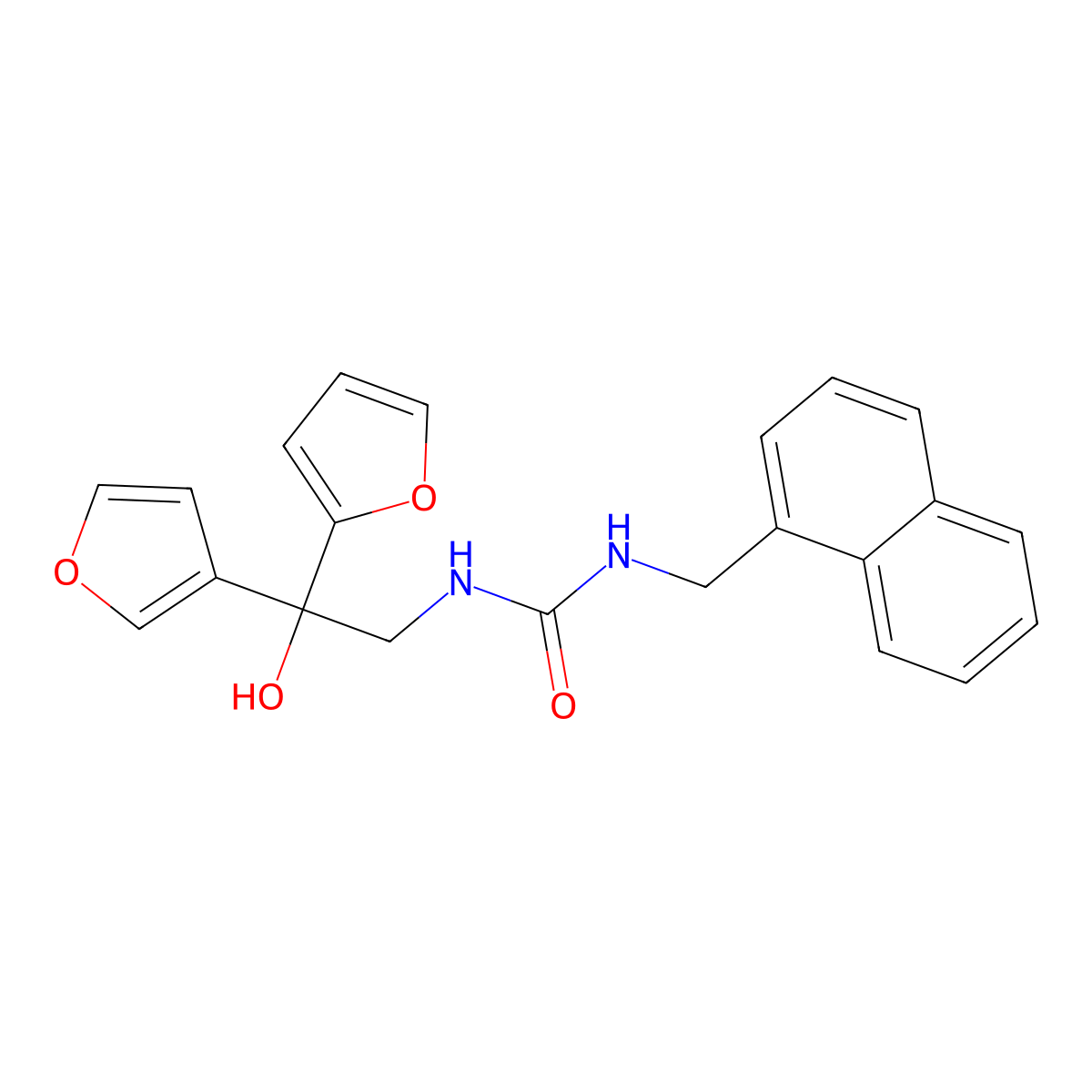 1-(2-(Furan-2-yl)-2-(furan-3-yl)-2-hydroxyethyl)-3-(naphthalen-1-ylmethyl)urea molecular structure, CAS 2034622-21-2