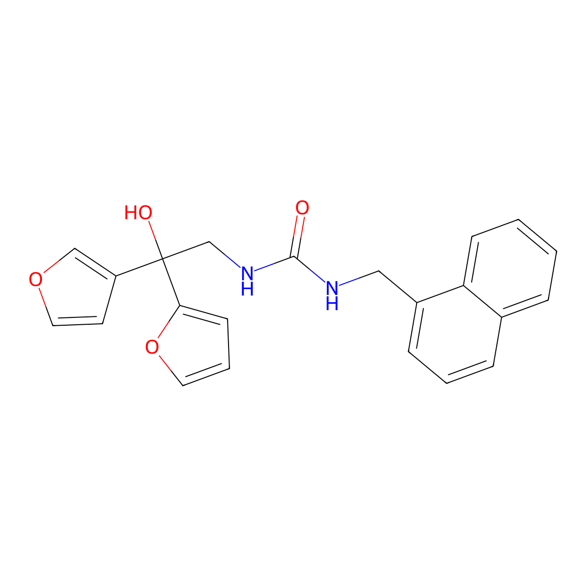 1-(2-(Furan-2-yl)-2-(furan-3-yl)-2-hydroxyethyl)-3-(naphthalen-1-ylmethyl)urea molecular structure, CAS 2034622-21-2
