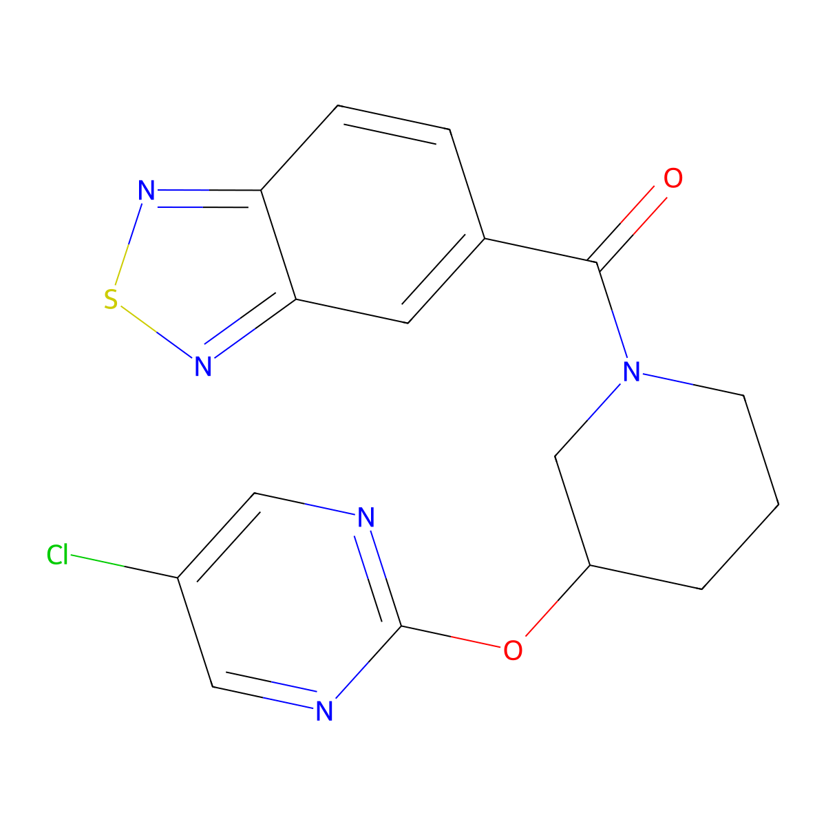 5-{3-[(5-Chloropyrimidin-2-yl)oxy]piperidine-1-carbonyl}-2,1,3-benzothiadiazole molecular structure, CAS 2034633-05-9
