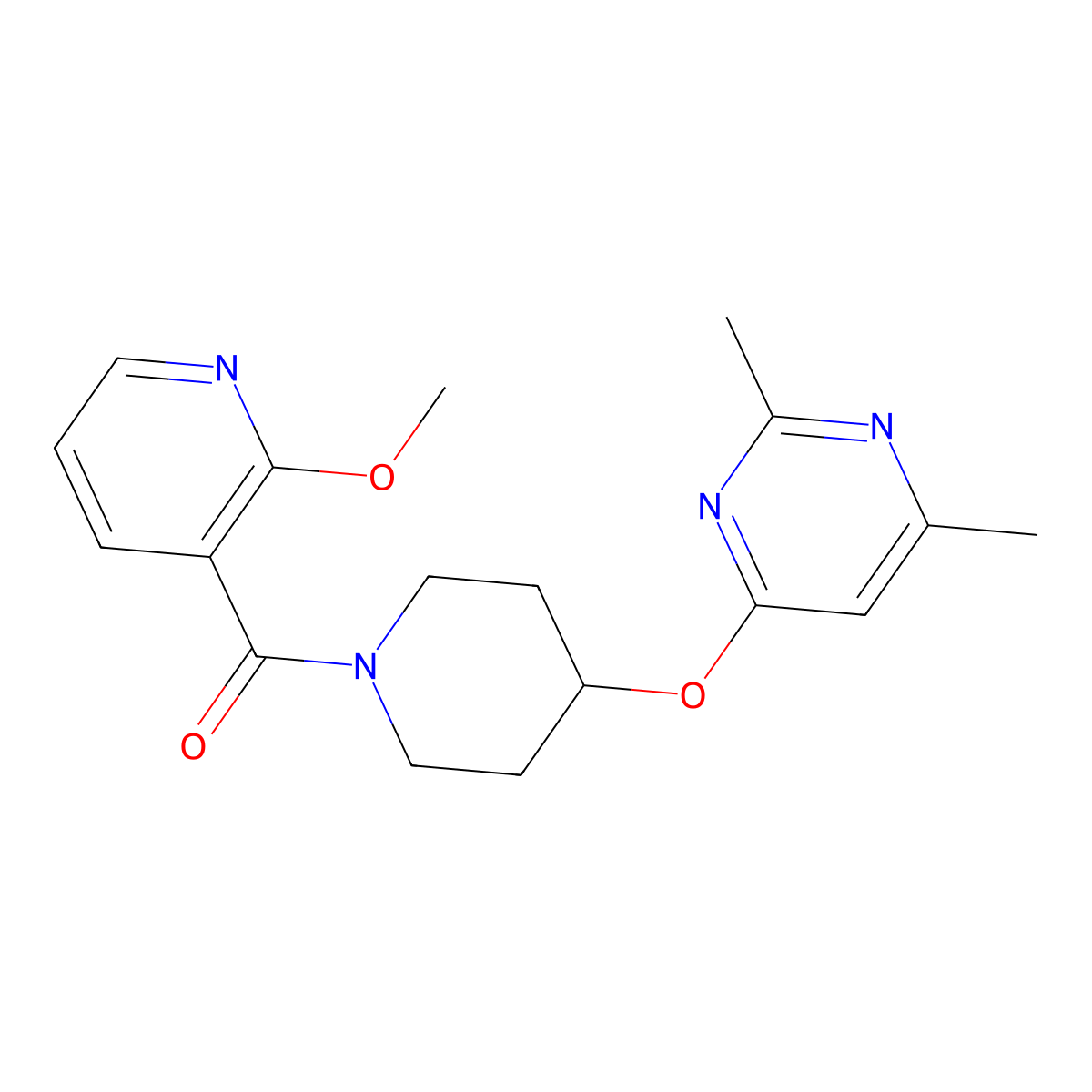 (4-((2,6-Dimethylpyrimidin-4-yl)oxy)piperidin-1-yl)(2-methoxypyridin-3-yl)methanone molecular structure, CAS 2034633-09-3