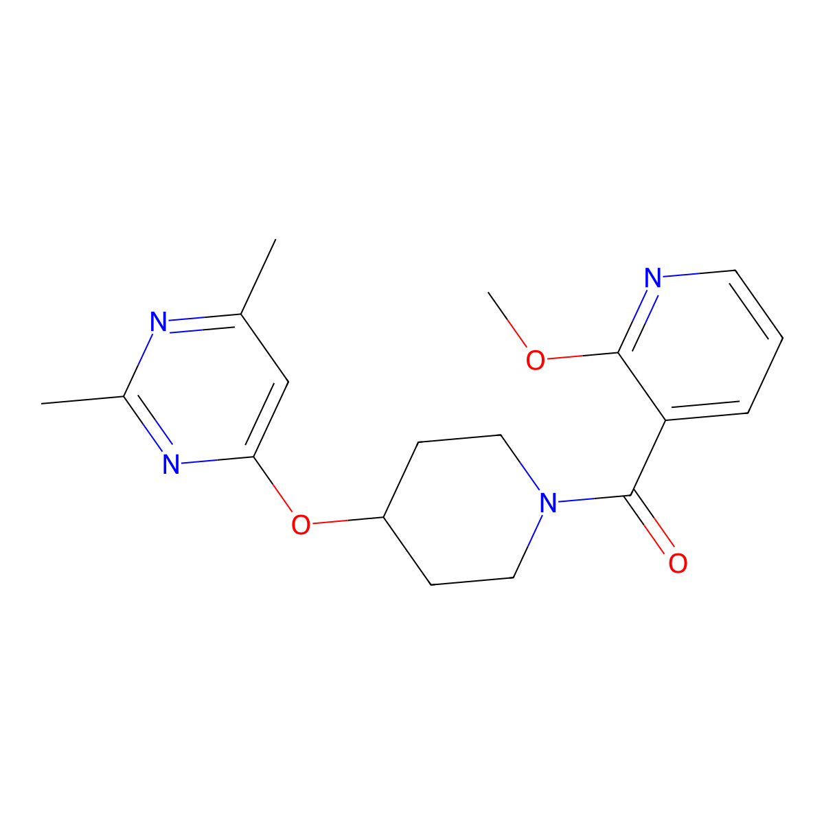 (4-((2,6-Dimethylpyrimidin-4-yl)oxy)piperidin-1-yl)(2-methoxypyridin-3-yl)methanone molecular structure, CAS 2034633-09-3