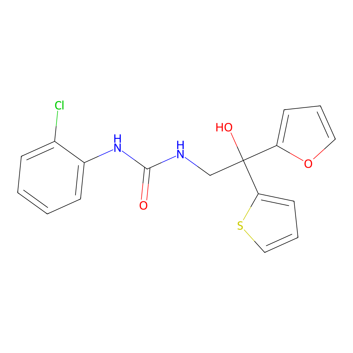 1-(2-Chlorophenyl)-3-(2-(furan-2-yl)-2-hydroxy-2-(thiophen-2-yl)ethyl)urea molecular structure, CAS 2034633-52-6