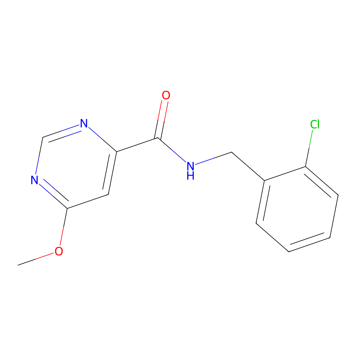N-(2-chlorobenzyl)-6-methoxypyrimidine-4-carboxamide molecular structure, CAS 2034633-71-9