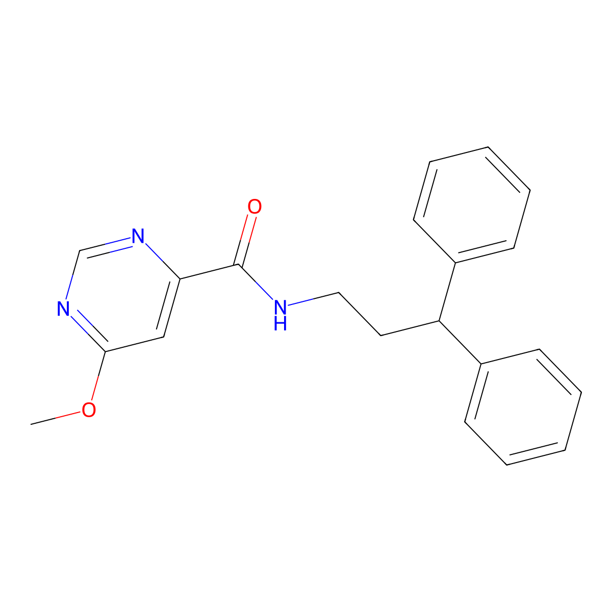 N-(3,3-diphenylpropyl)-6-methoxypyrimidine-4-carboxamide molecular structure, CAS 2034633-76-4