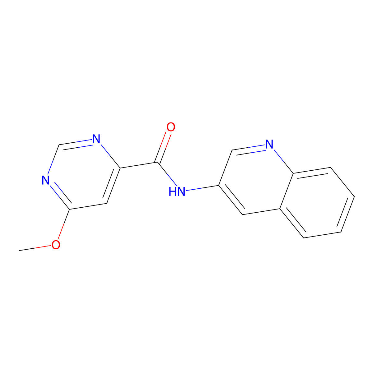 6-methoxy-N-(quinolin-3-yl)pyrimidine-4-carboxamide molecular structure, CAS 2034633-84-4