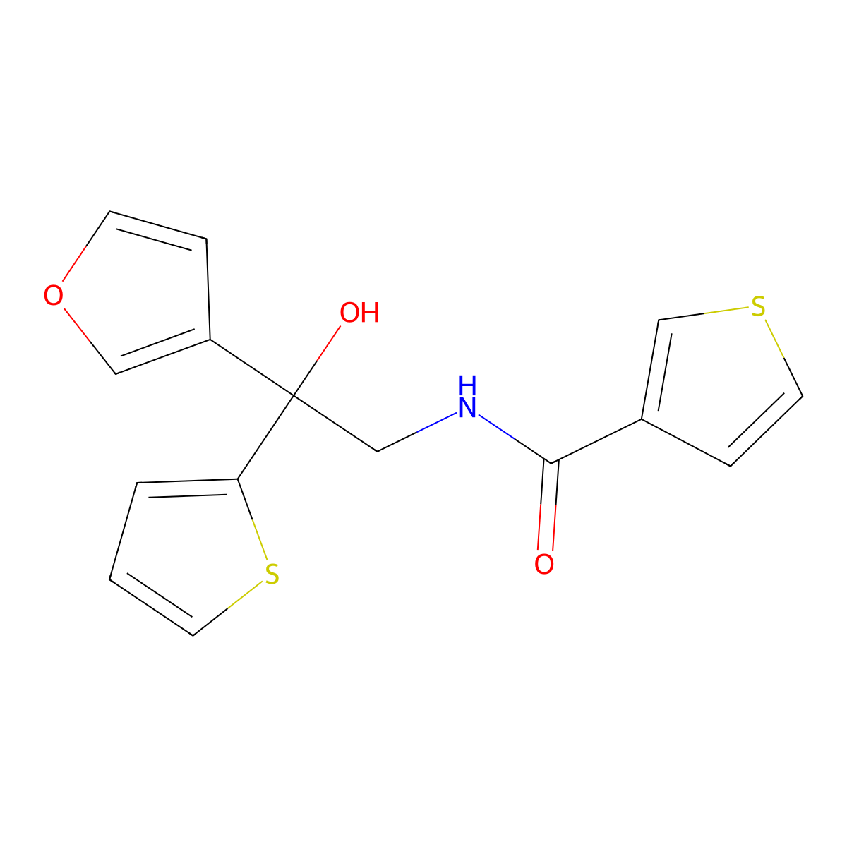 N-[2-(furan-3-yl)-2-hydroxy-2-(thiophen-2-yl)ethyl]thiophene-3-carboxamide molecular structure, CAS 2034633-88-8