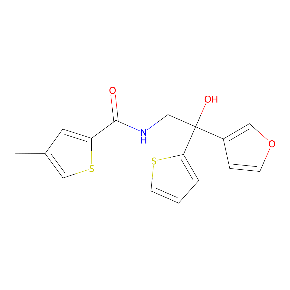 N-[2-(furan-3-yl)-2-hydroxy-2-(thiophen-2-yl)ethyl]-4-methylthiophene-2-carboxamide molecular structure, CAS 2034633-93-5