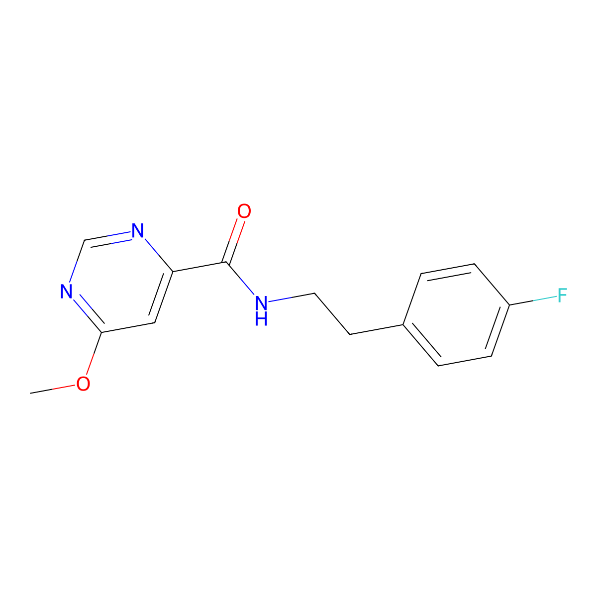 N-(4-fluorophenethyl)-6-methoxypyrimidine-4-carboxamide molecular structure, CAS 2034633-97-9