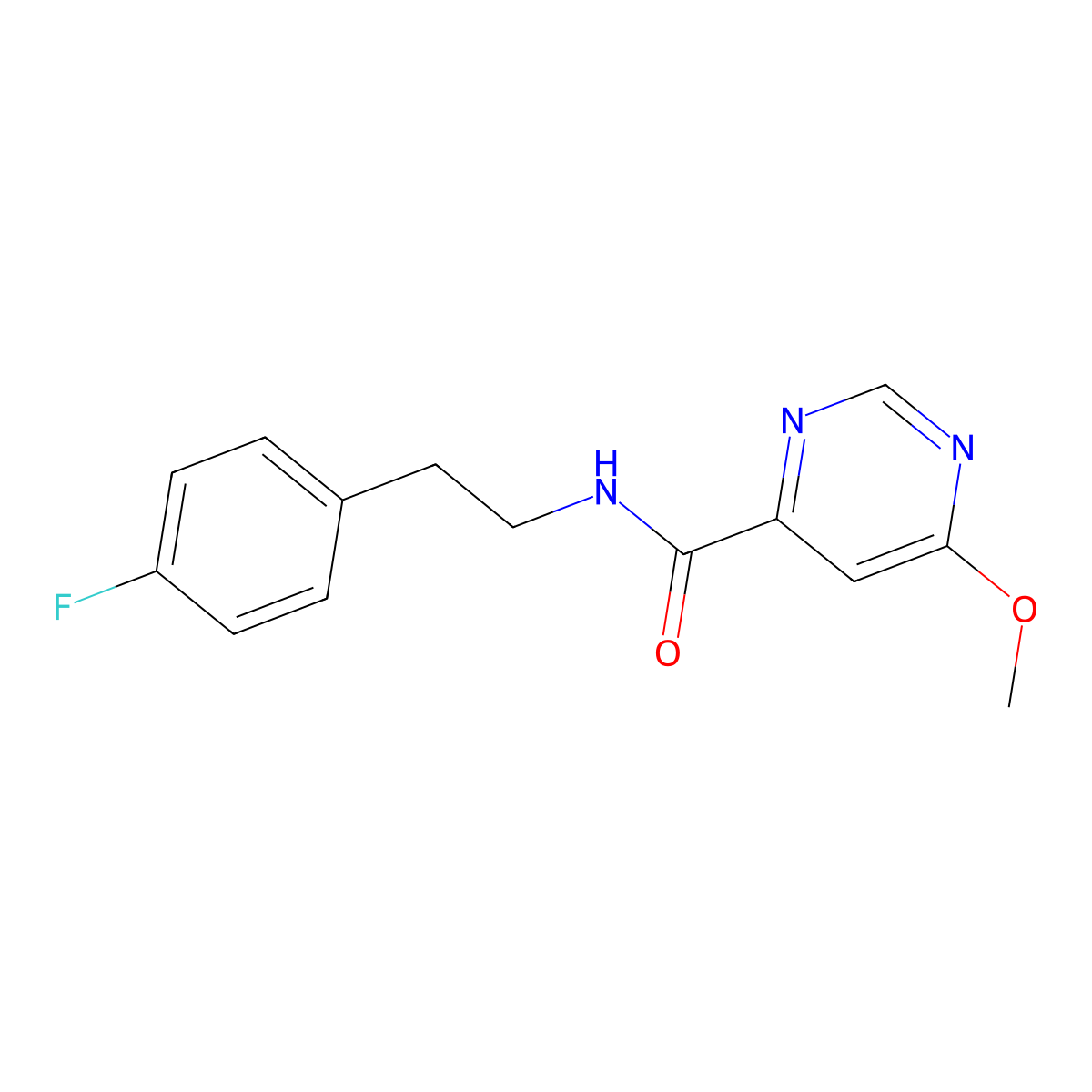 N-(4-fluorophenethyl)-6-methoxypyrimidine-4-carboxamide molecular structure, CAS 2034633-97-9