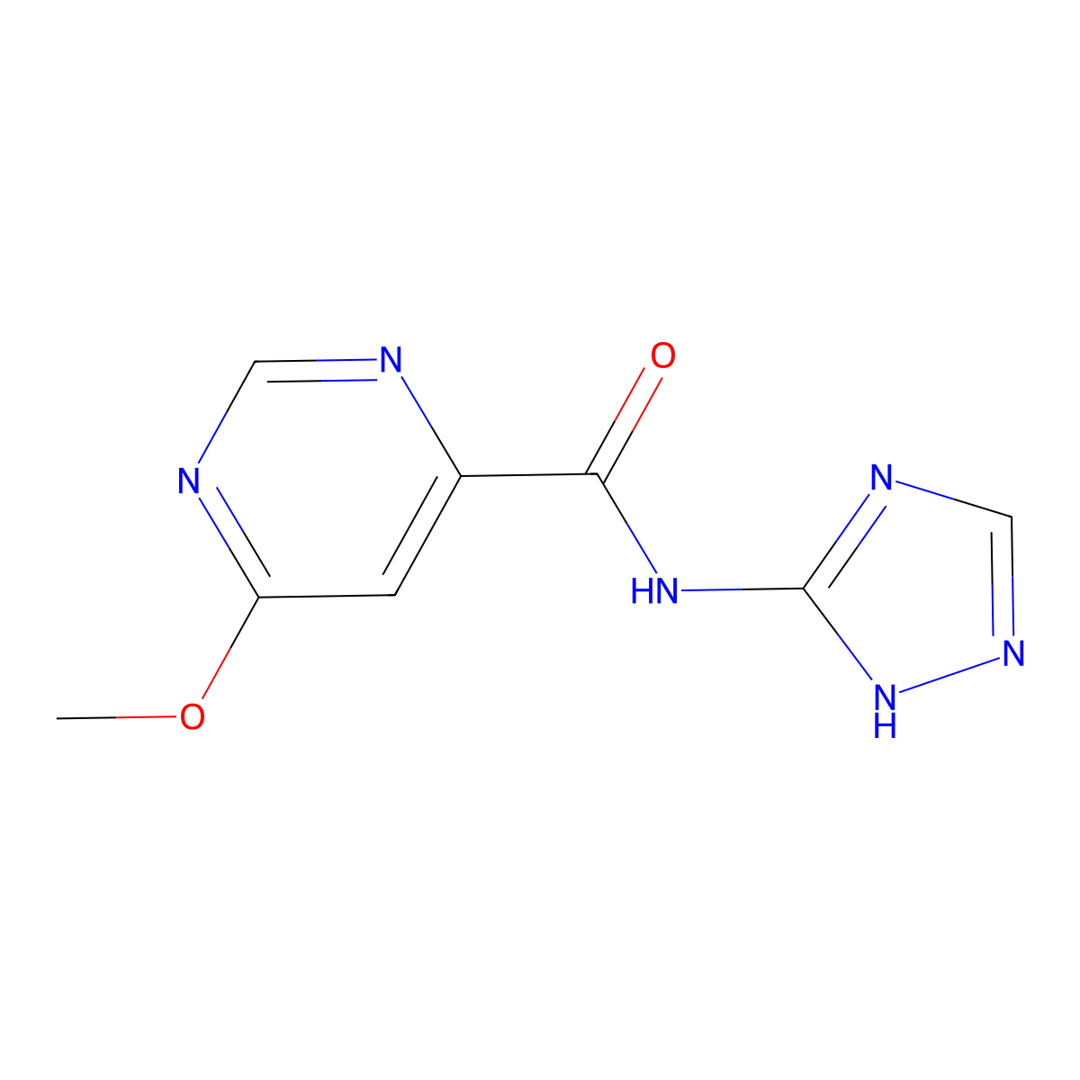 6-methoxy-N-(1H-1,2,4-triazol-5-yl)pyrimidine-4-carboxamide molecular structure, CAS 2034634-00-7