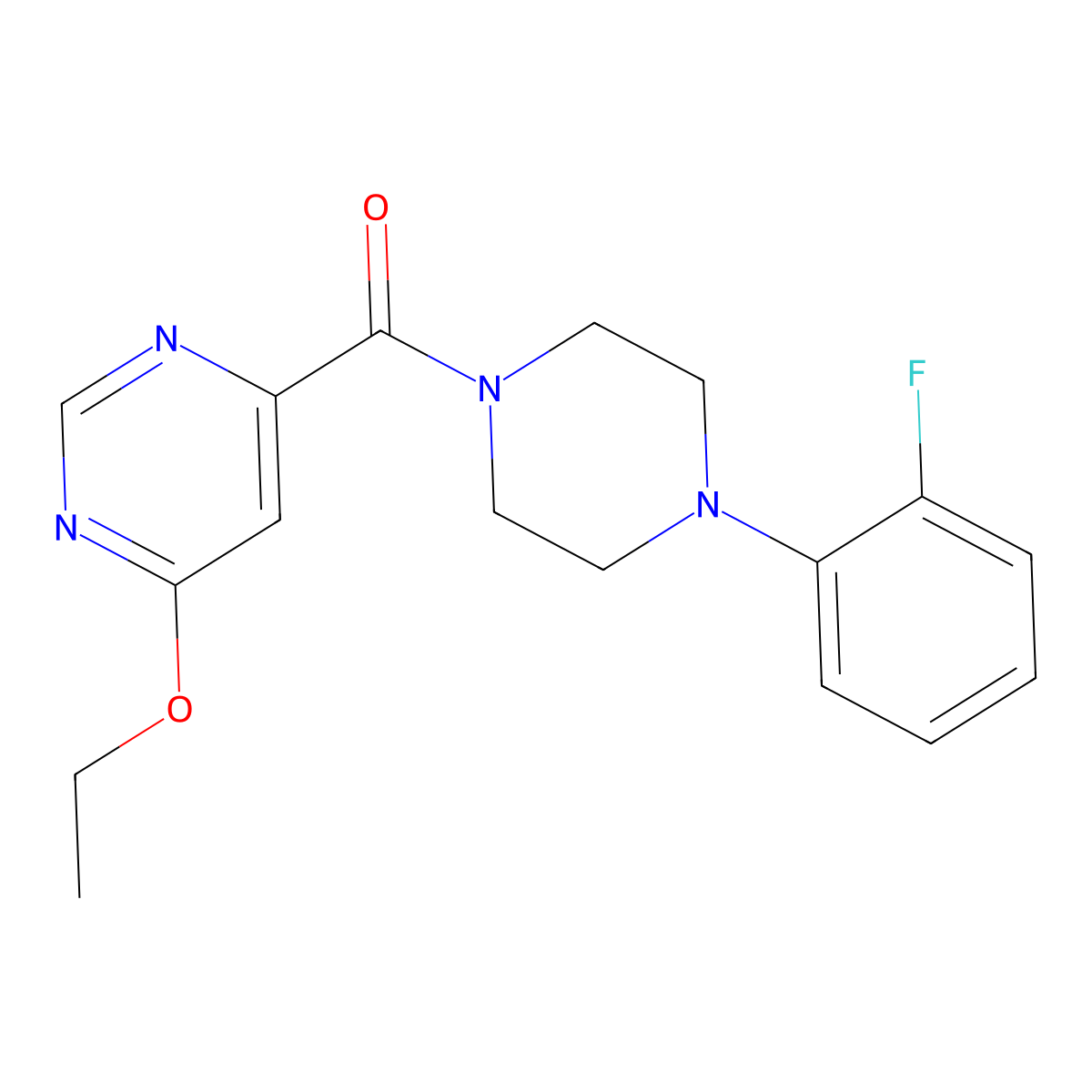 (6-Ethoxypyrimidin-4-yl)(4-(2-fluorophenyl)piperazin-1-yl)methanone molecular structure, CAS 2034634-08-5