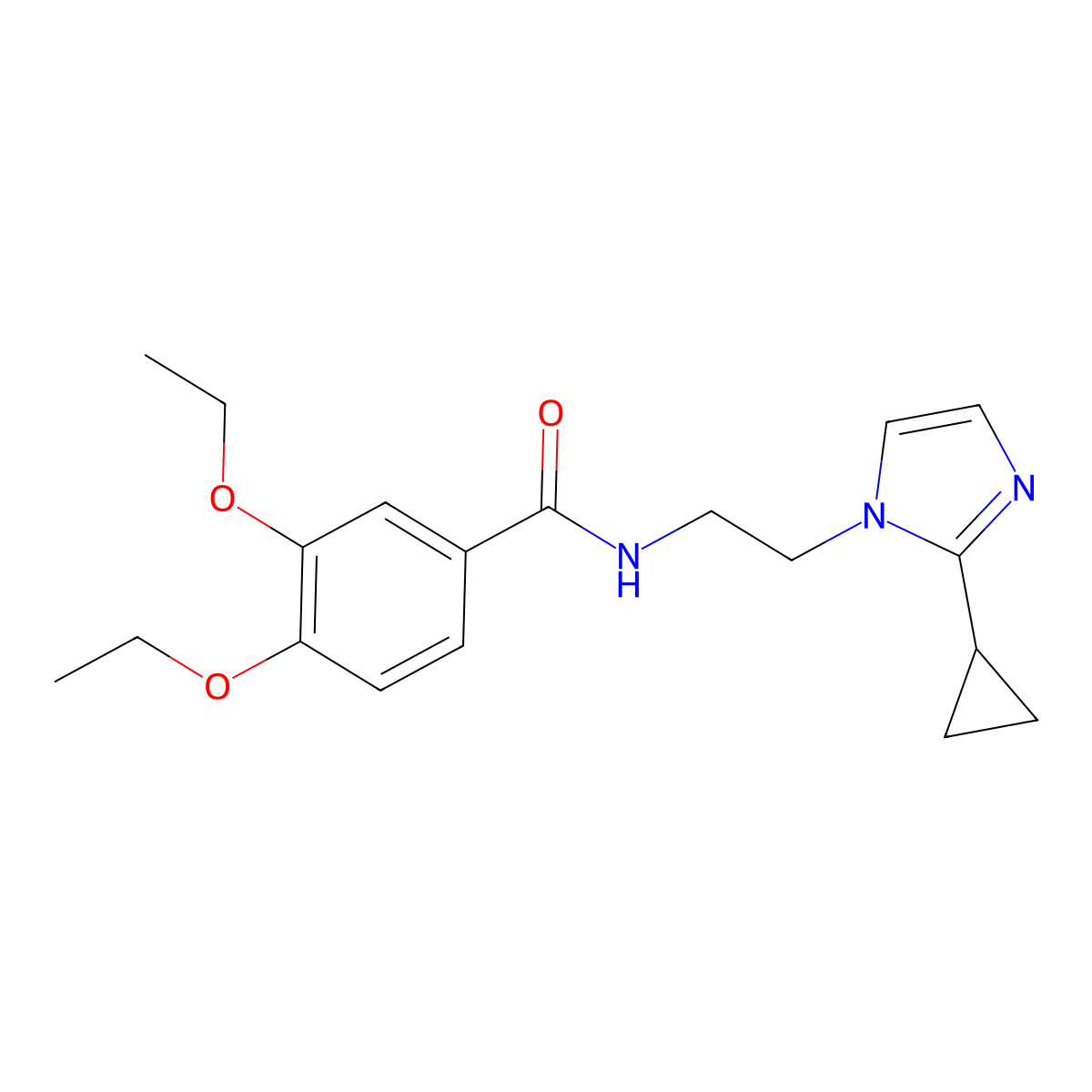 N-(2-(2-cyclopropyl-1H-imidazol-1-yl)ethyl)-3,4-diethoxybenzamide molecular structure, CAS 2034634-09-6