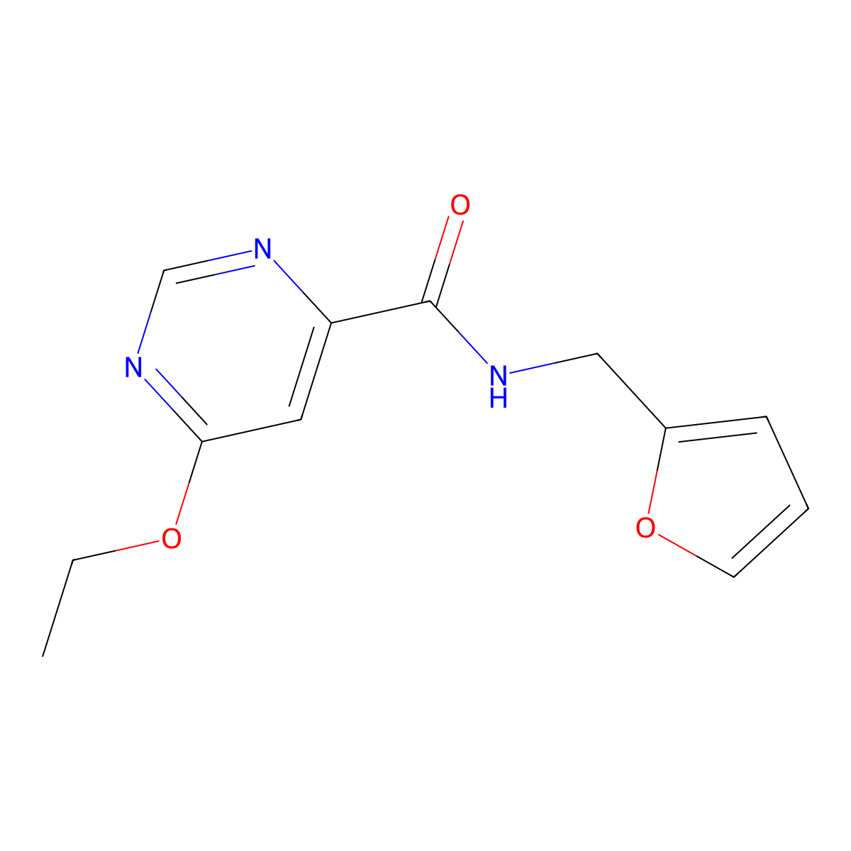 6-ethoxy-N-(furan-2-ylmethyl)pyrimidine-4-carboxamide molecular structure, CAS 2034634-11-0