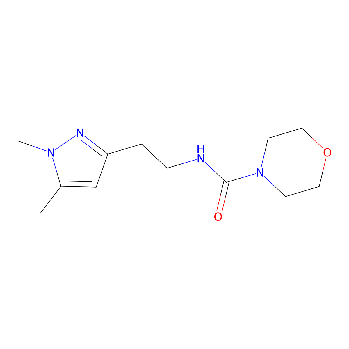 N-[2-(1,5-dimethyl-1H-pyrazol-3-yl)ethyl]morpholine-4-carboxamide molecular structure, CAS 2034634-19-8