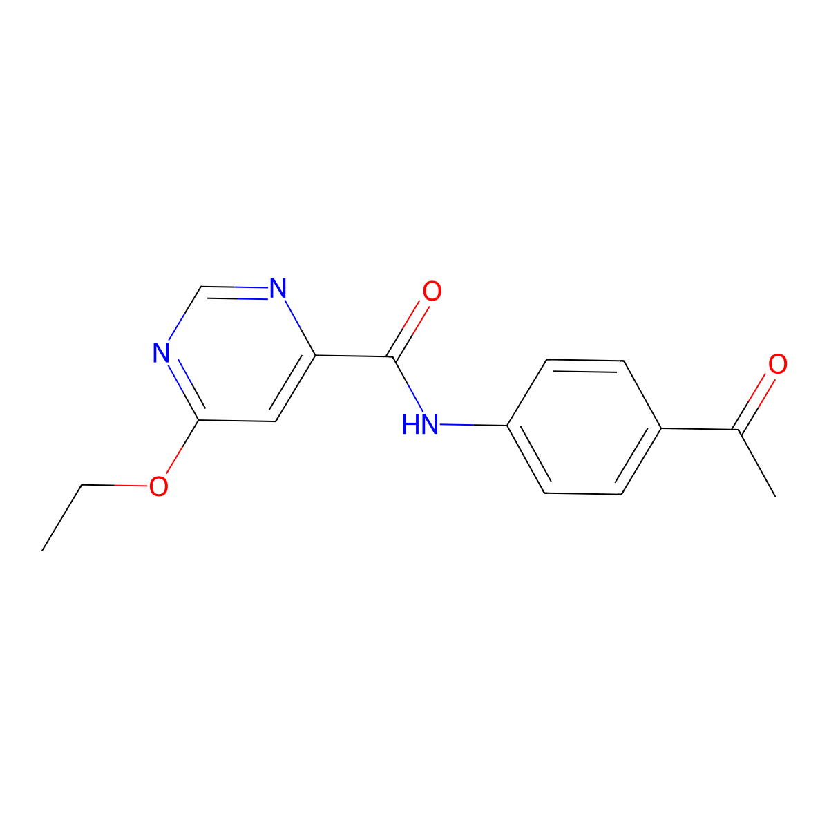 N-(4-acetylphenyl)-6-ethoxypyrimidine-4-carboxamide molecular structure, CAS 2034634-20-1