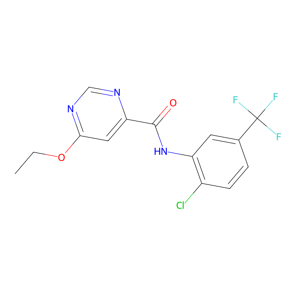 N-[2-chloro-5-(trifluoromethyl)phenyl]-6-ethoxypyrimidine-4-carboxamide molecular structure, CAS 2034634-22-3