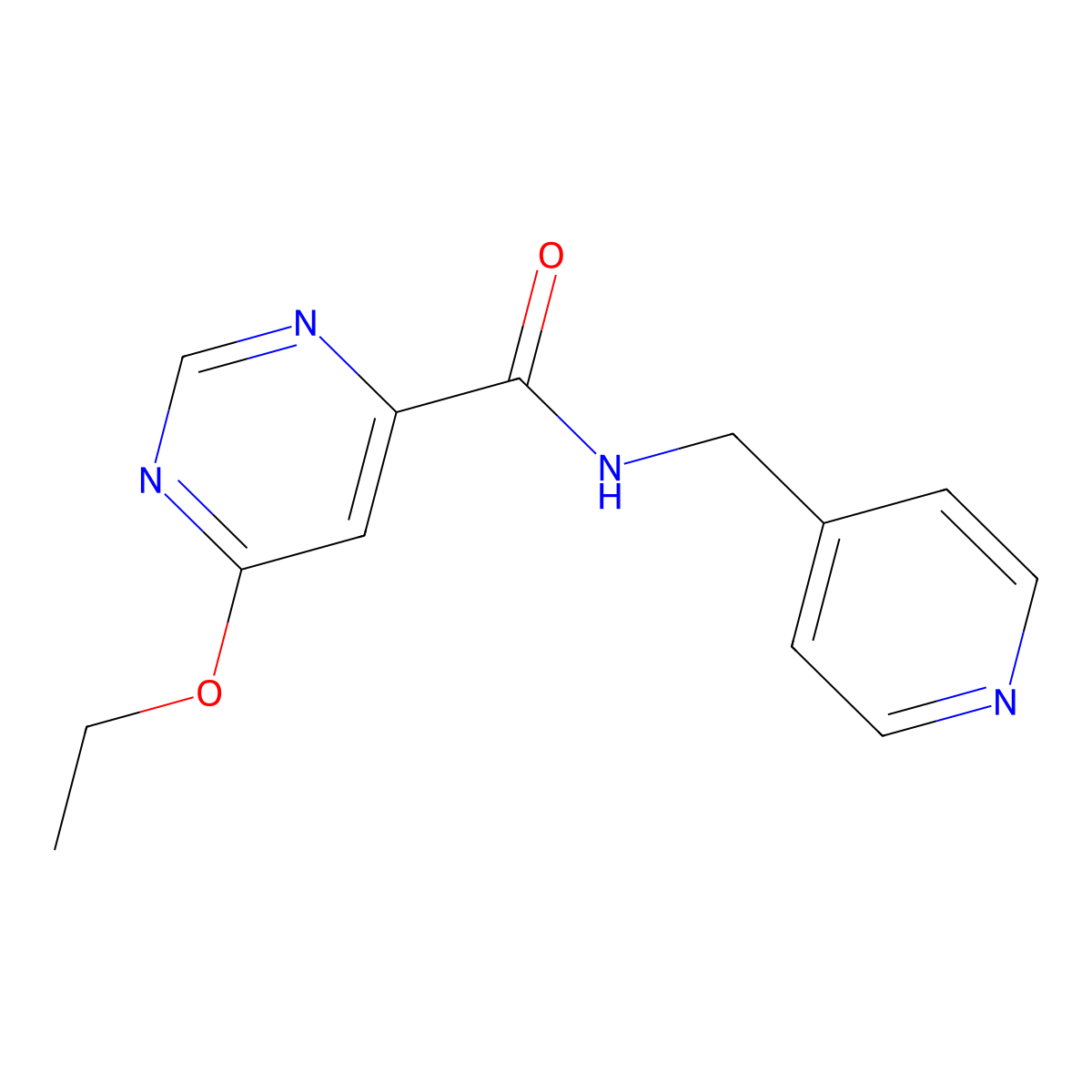 6-ethoxy-N-(pyridin-4-ylmethyl)pyrimidine-4-carboxamide molecular structure, CAS 2034634-25-6