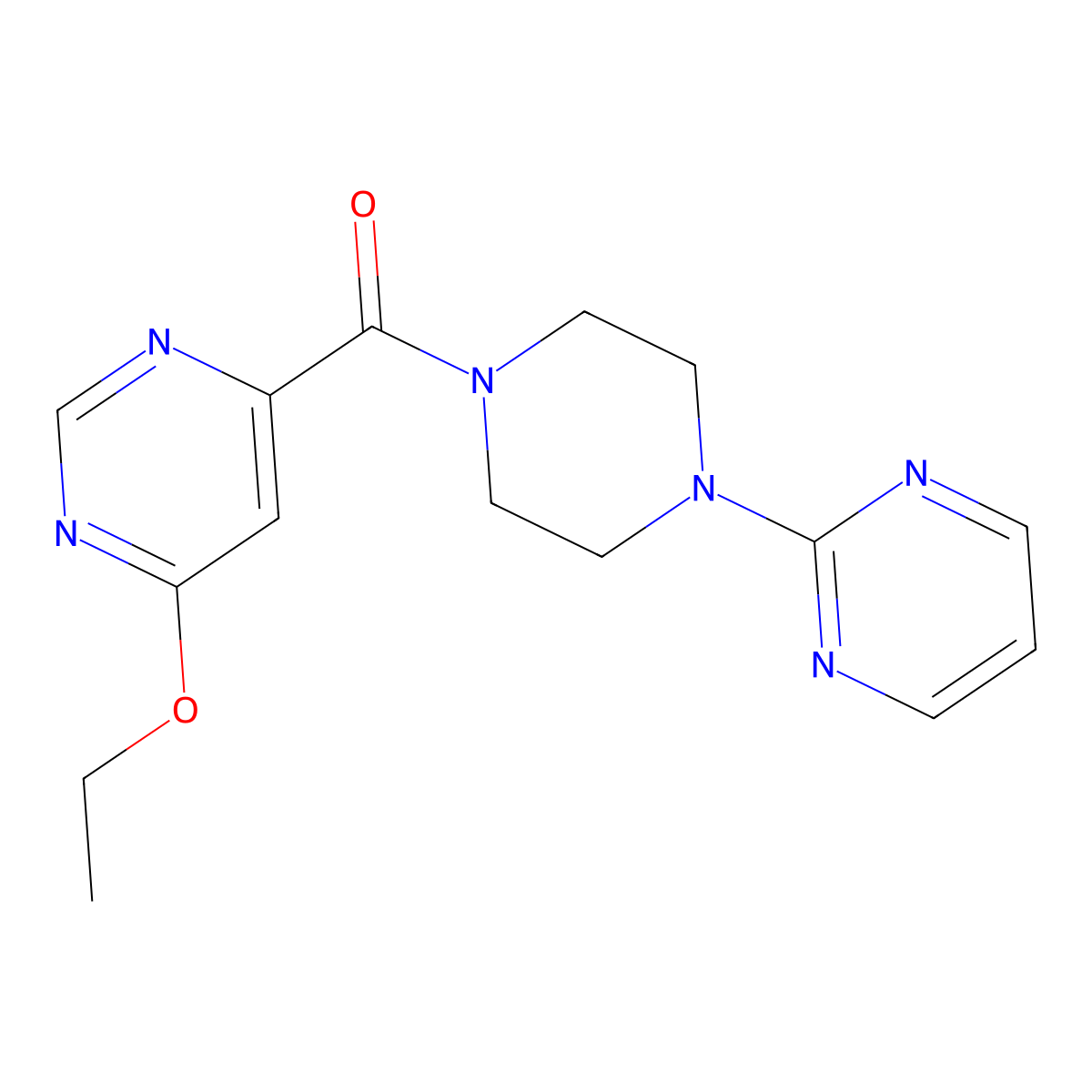(6-Ethoxypyrimidin-4-yl)(4-(pyrimidin-2-yl)piperazin-1-yl)methanone molecular structure, CAS 2034634-41-6