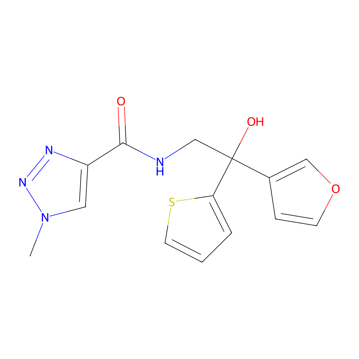 N-[2-(furan-3-yl)-2-hydroxy-2-(thiophen-2-yl)ethyl]-1-methyl-1H-1,2,3-triazole-4-carboxamide molecular structure, CAS 2034634-52-9