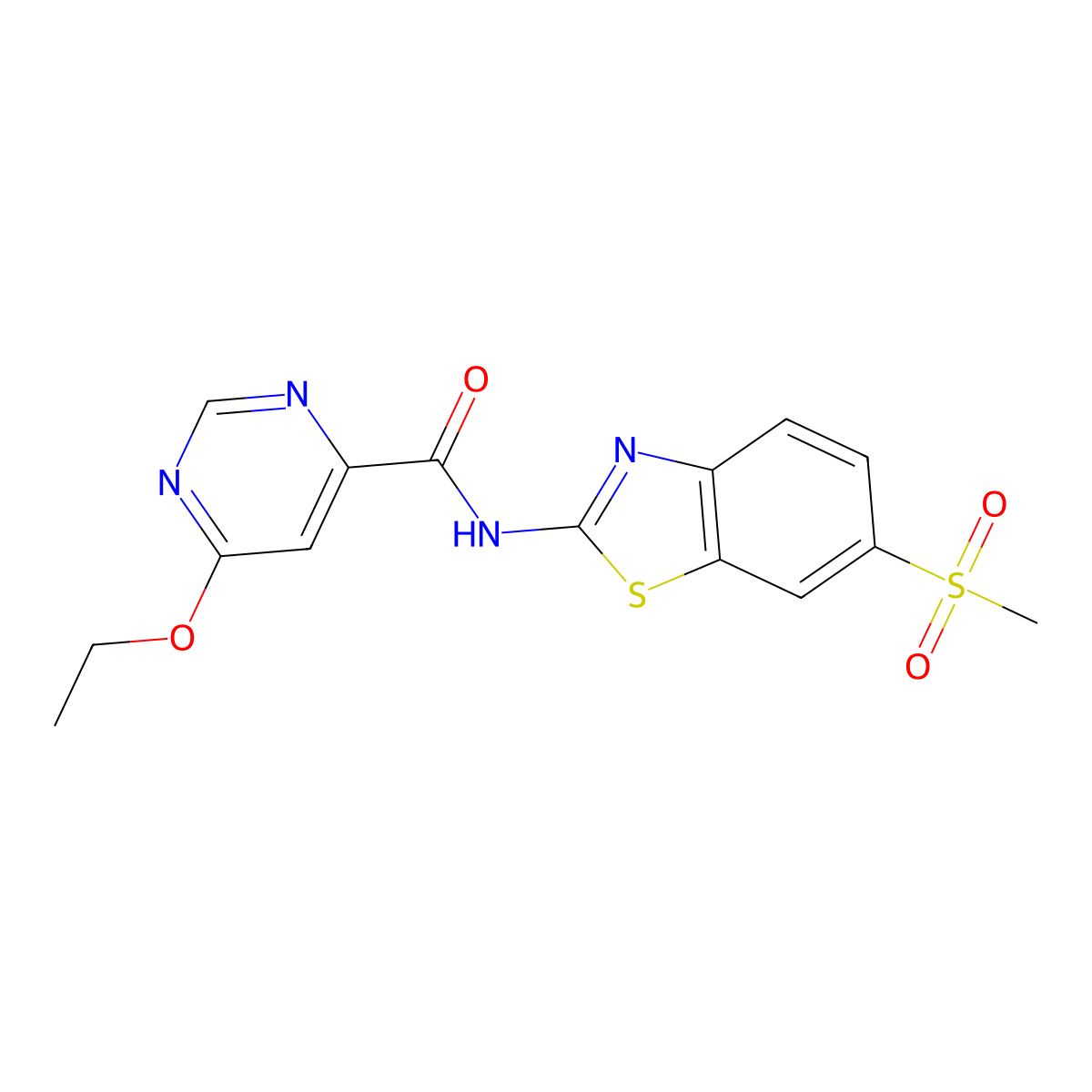 6-ethoxy-N-(6-(methylsulfonyl)benzo[d]thiazol-2-yl)pyrimidine-4-carboxamide molecular structure, CAS 2034634-54-1