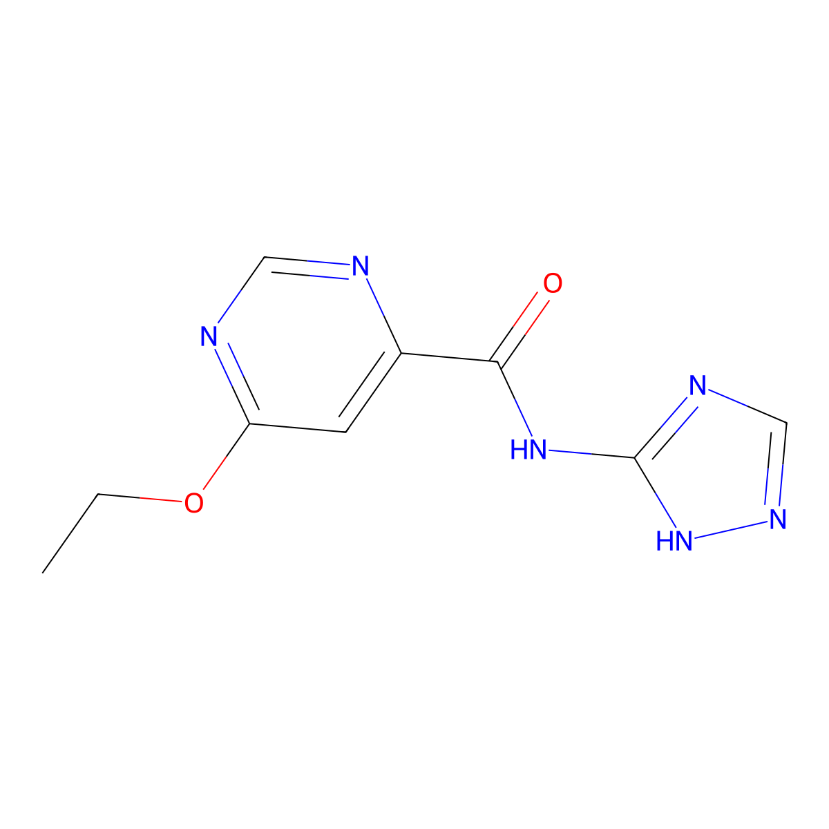 6-ethoxy-N-(1H-1,2,4-triazol-5-yl)pyrimidine-4-carboxamide molecular structure, CAS 2034634-59-6