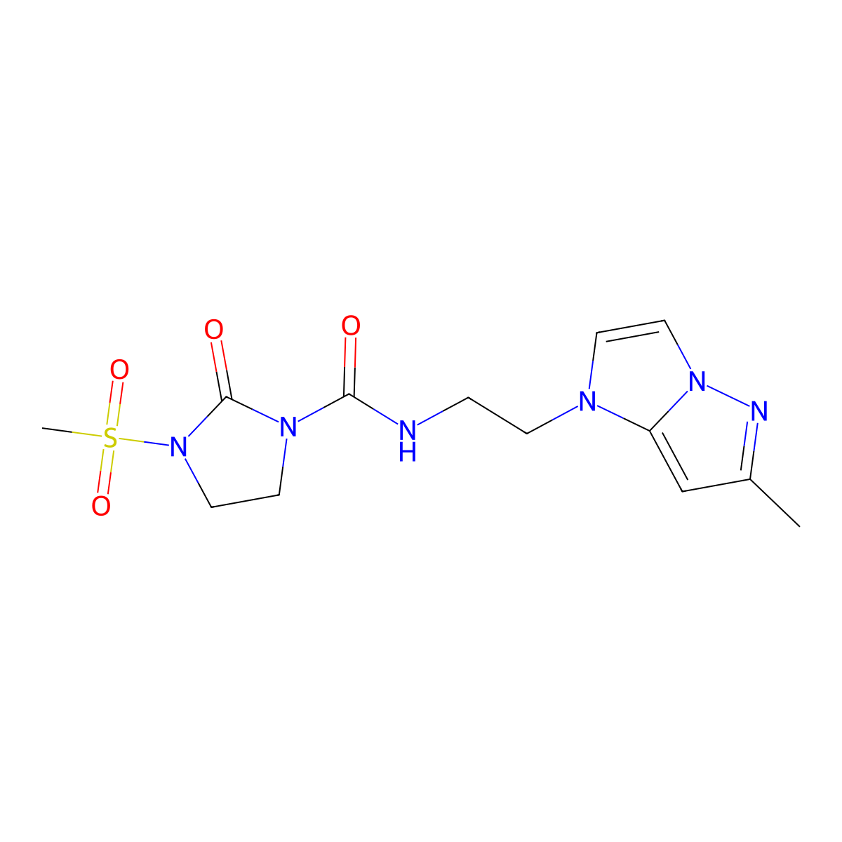N-(2-(6-methyl-1H-imidazo[1,2-b]pyrazol-1-yl)ethyl)-3-(methylsulfonyl)-2-oxoimidazolidine-1-carboxamide molecular structure, CAS 2034634-64-3