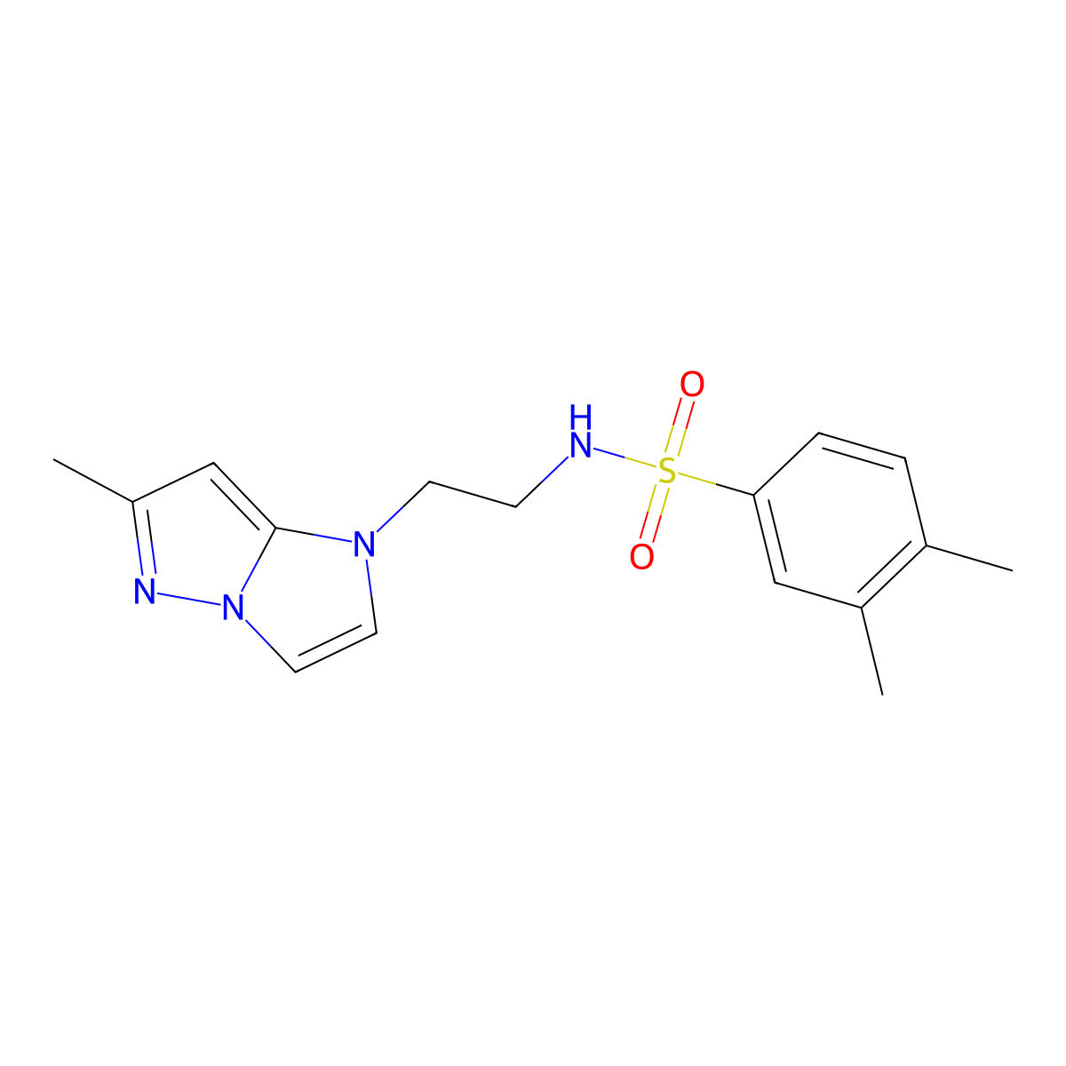 3,4-dimethyl-N-(2-(6-methyl-1H-imidazo[1,2-b]pyrazol-1-yl)ethyl)benzenesulfonamide molecular structure, CAS 2034634-67-6