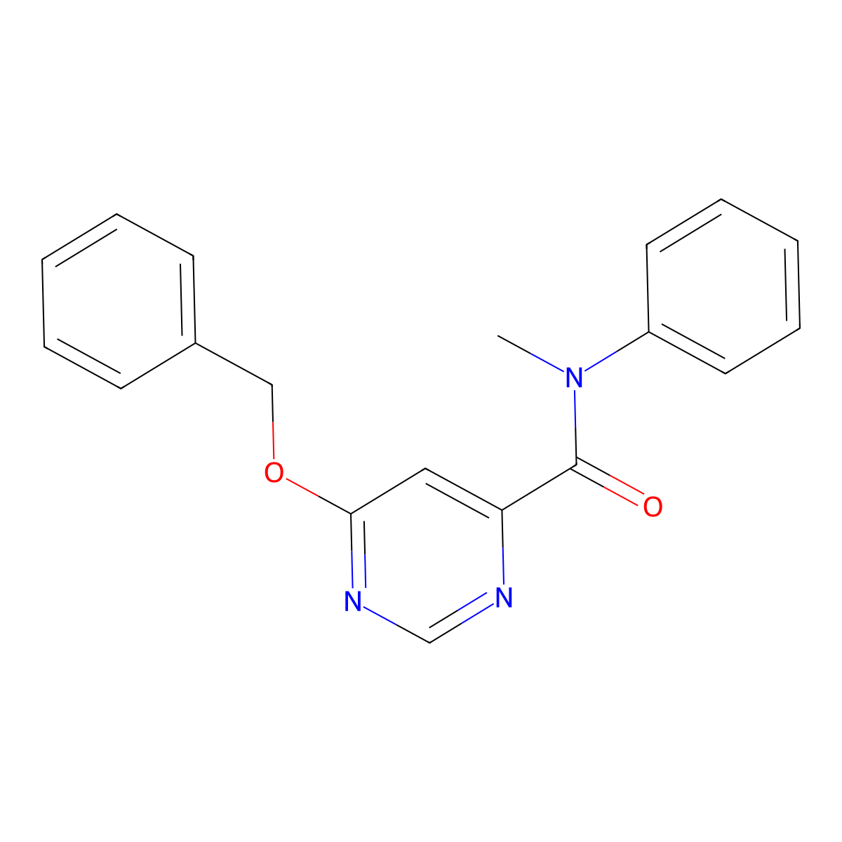 6-(benzyloxy)-N-methyl-N-phenylpyrimidine-4-carboxamide molecular structure, CAS 2034634-71-2