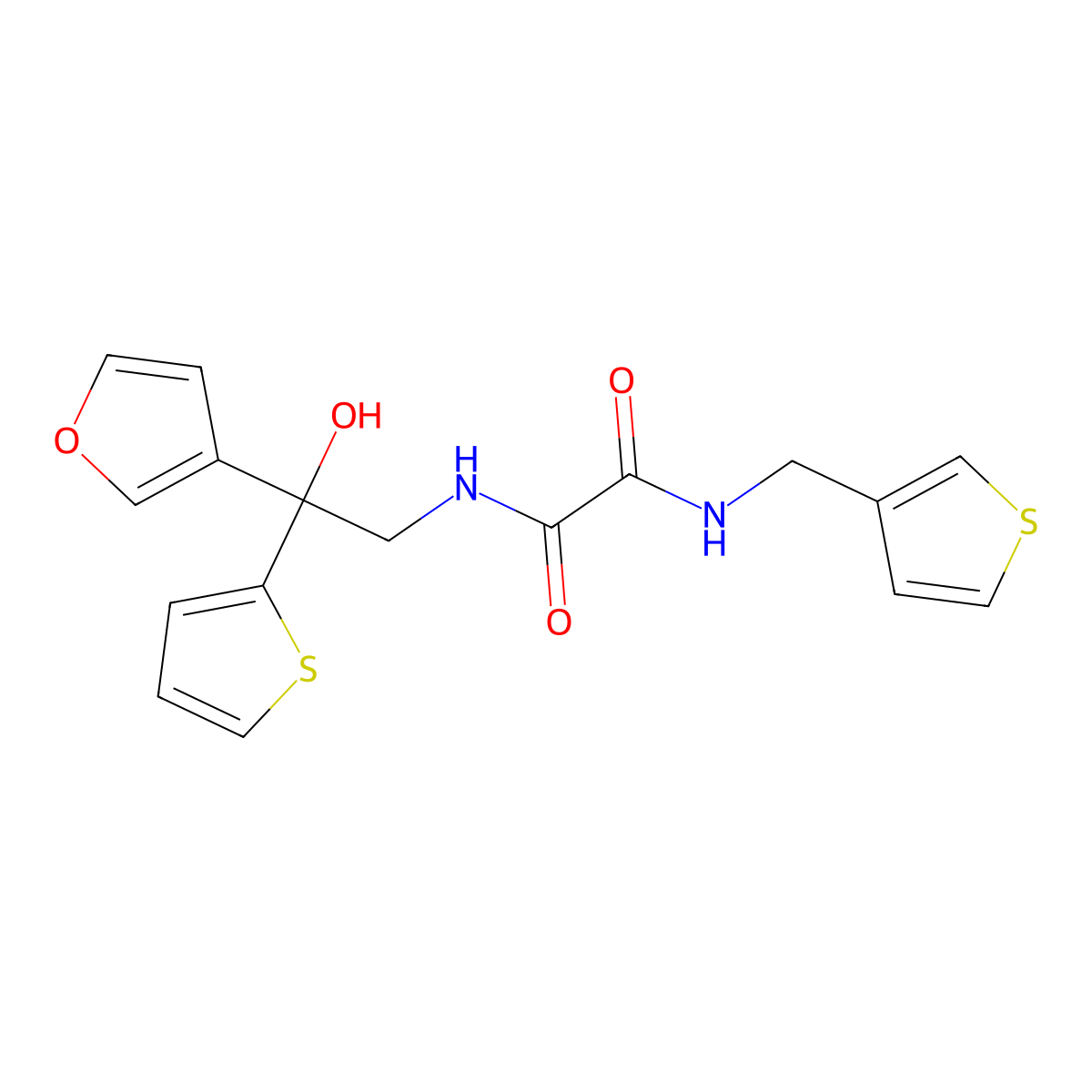 N1-(2-(furan-3-yl)-2-hydroxy-2-(thiophen-2-yl)ethyl)-N2-(thiophen-3-ylmethyl)oxalamide molecular structure, CAS 2034634-81-4