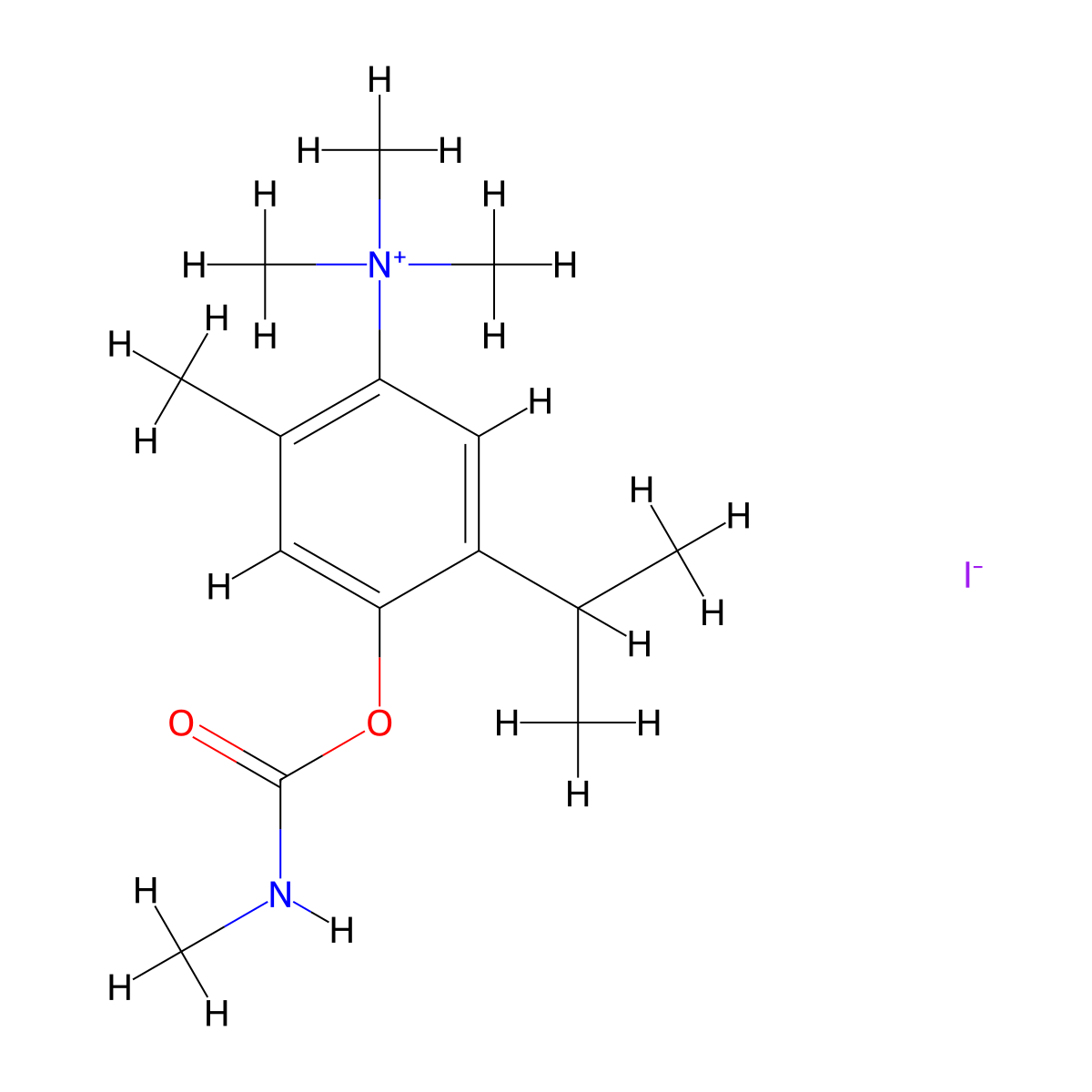 Ammonium, (5-hydroxycarvacryl)trimethyl-, iodide, methylcarbamate molecular structure, CAS 20347-56-2