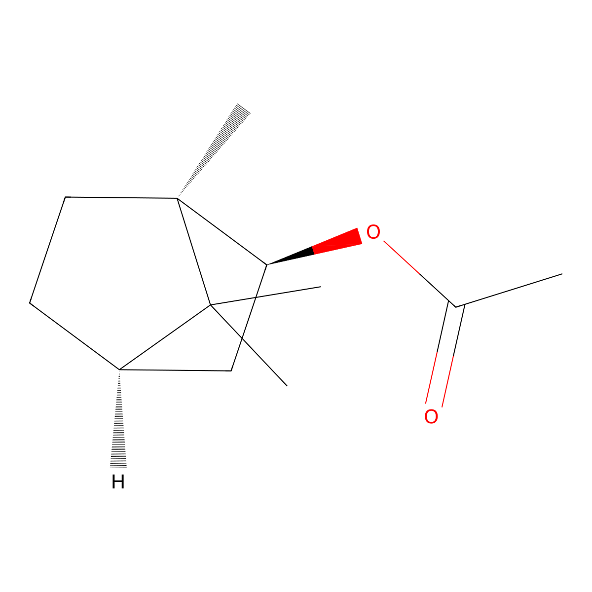(+)-Borneol acetate molecular structure, CAS 20347-65-3