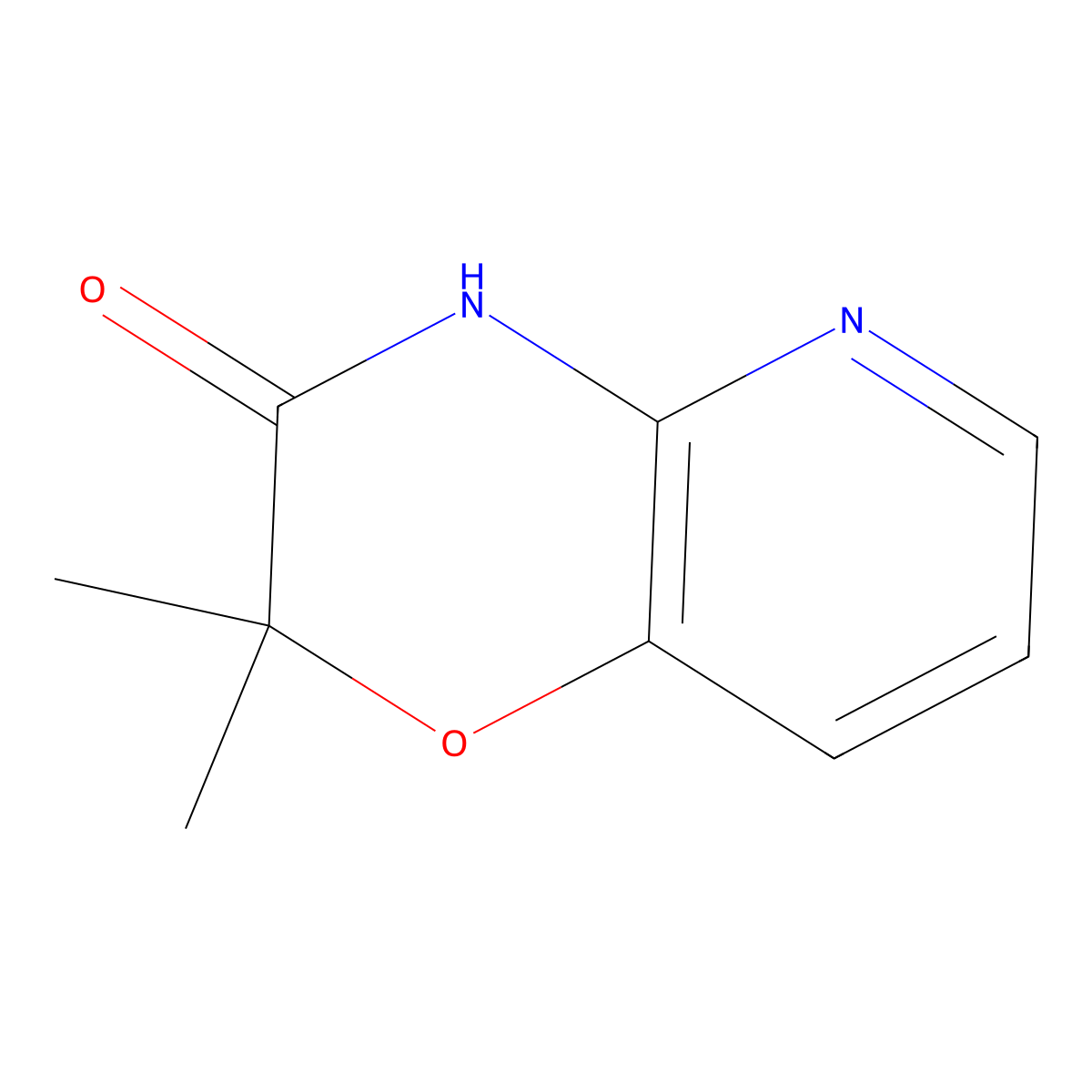 2,2-Dimethyl-2H-pyrido[3,2-b]-1,4-oxazin-3(4H)-one molecular structure, CAS 20348-21-4