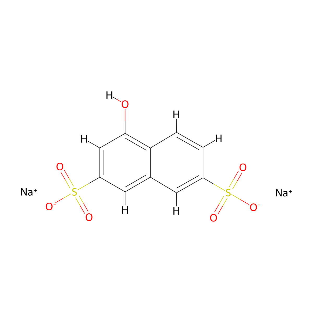 2,7-Naphthalenedisulfonic acid, 4-hydroxy-, sodium salt (1:2) molecular structure, CAS 20349-39-7