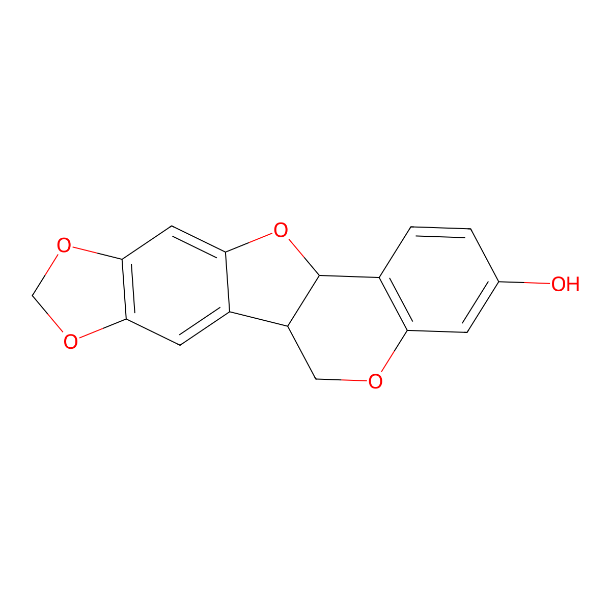 3-Hydroxy-8,9-methylenedioxypterocarpane molecular structure, CAS 2035-15-6