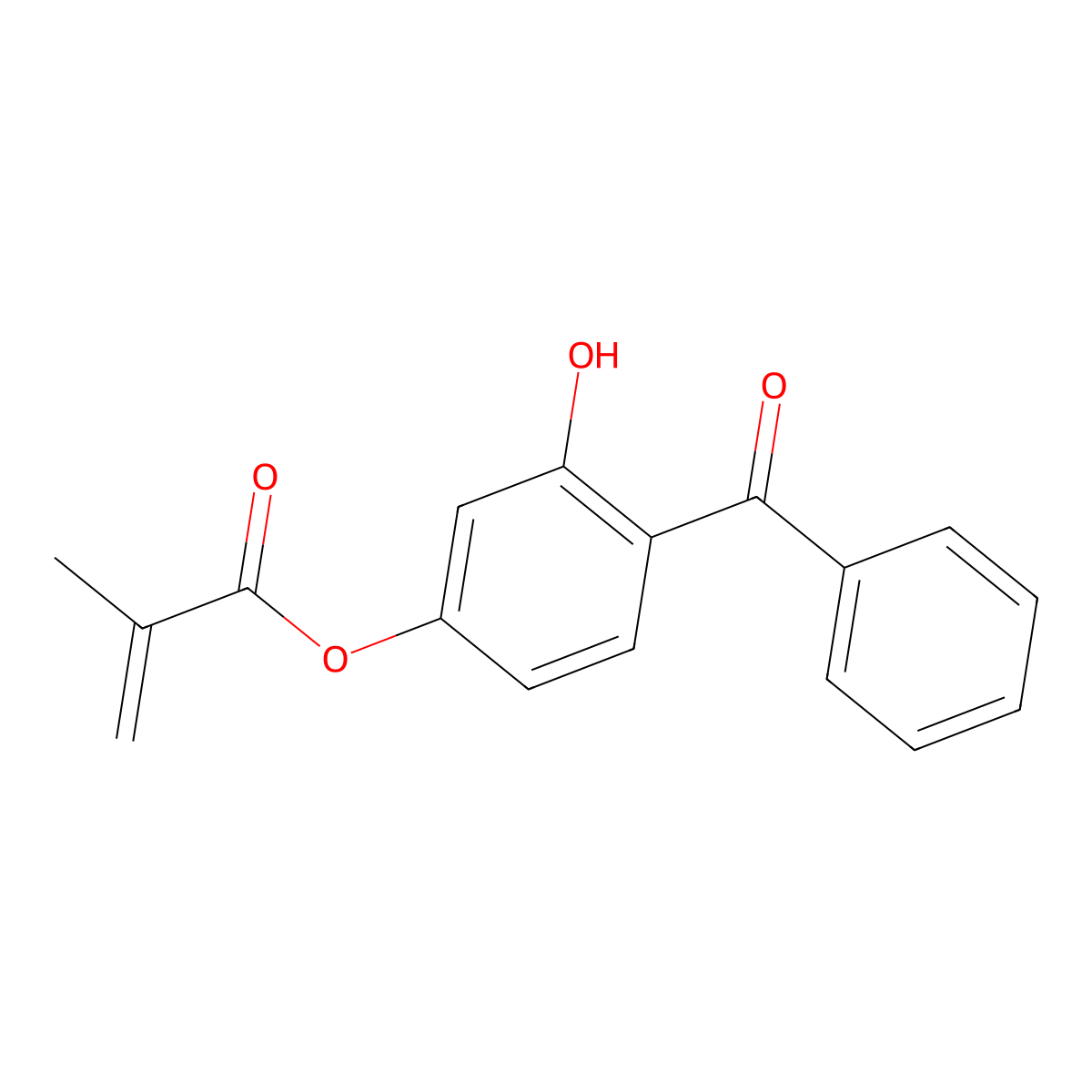 4-Benzoyl-3-hydroxyphenyl methacrylate molecular structure, CAS 2035-72-5