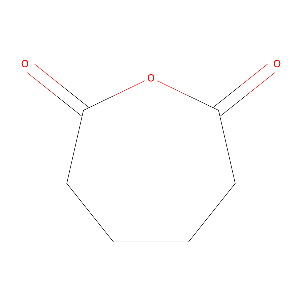 Adipic anhydride molecular structure, CAS 2035-75-8