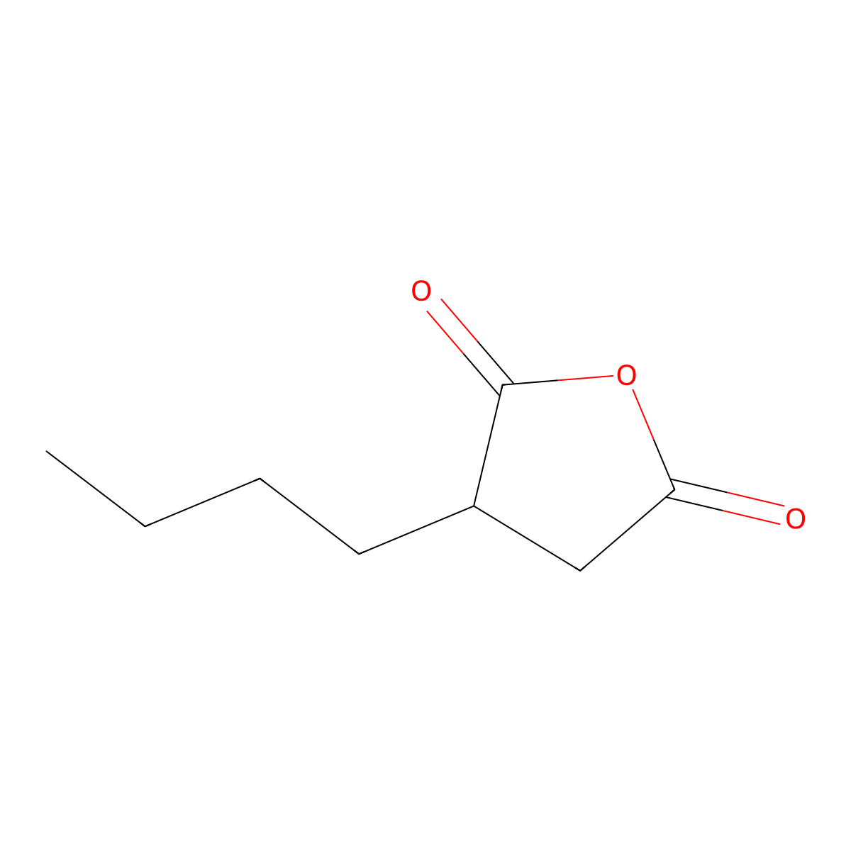 Butylsuccinic Anhydride molecular structure, CAS 2035-76-9