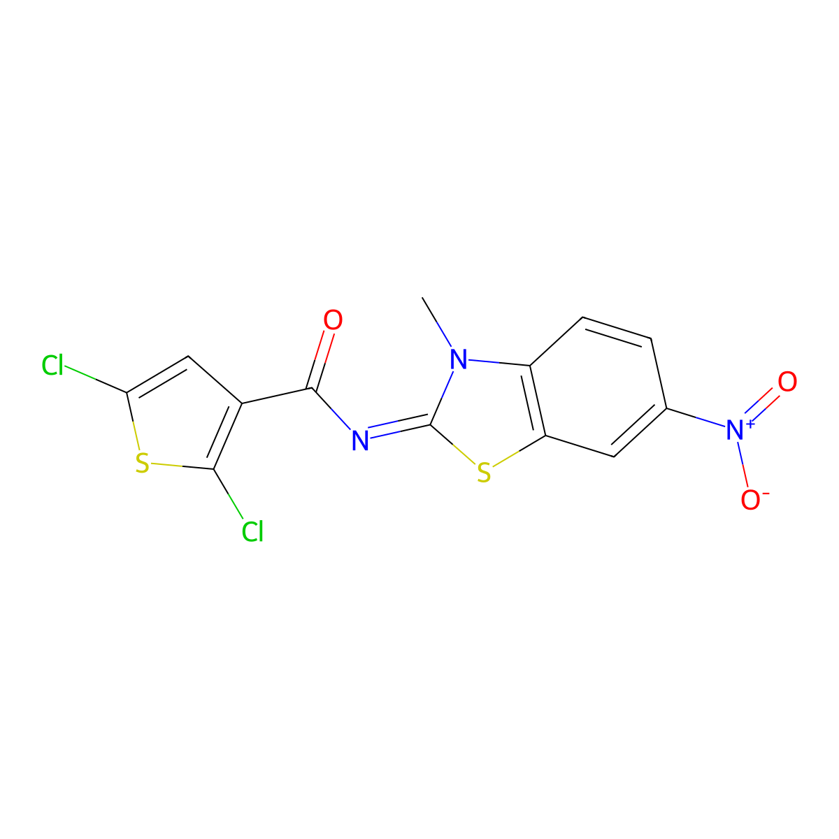 (E)-2,5-dichloro-N-(3-methyl-6-nitrobenzo[d]thiazol-2(3H)-ylidene)thiophene-3-carboxamide molecular structure, CAS 2035003-61-1