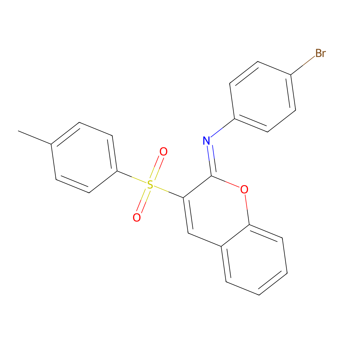 (Z)-4-bromo-N-(3-tosyl-2H-chromen-2-ylidene)aniline molecular structure, CAS 2035018-14-3