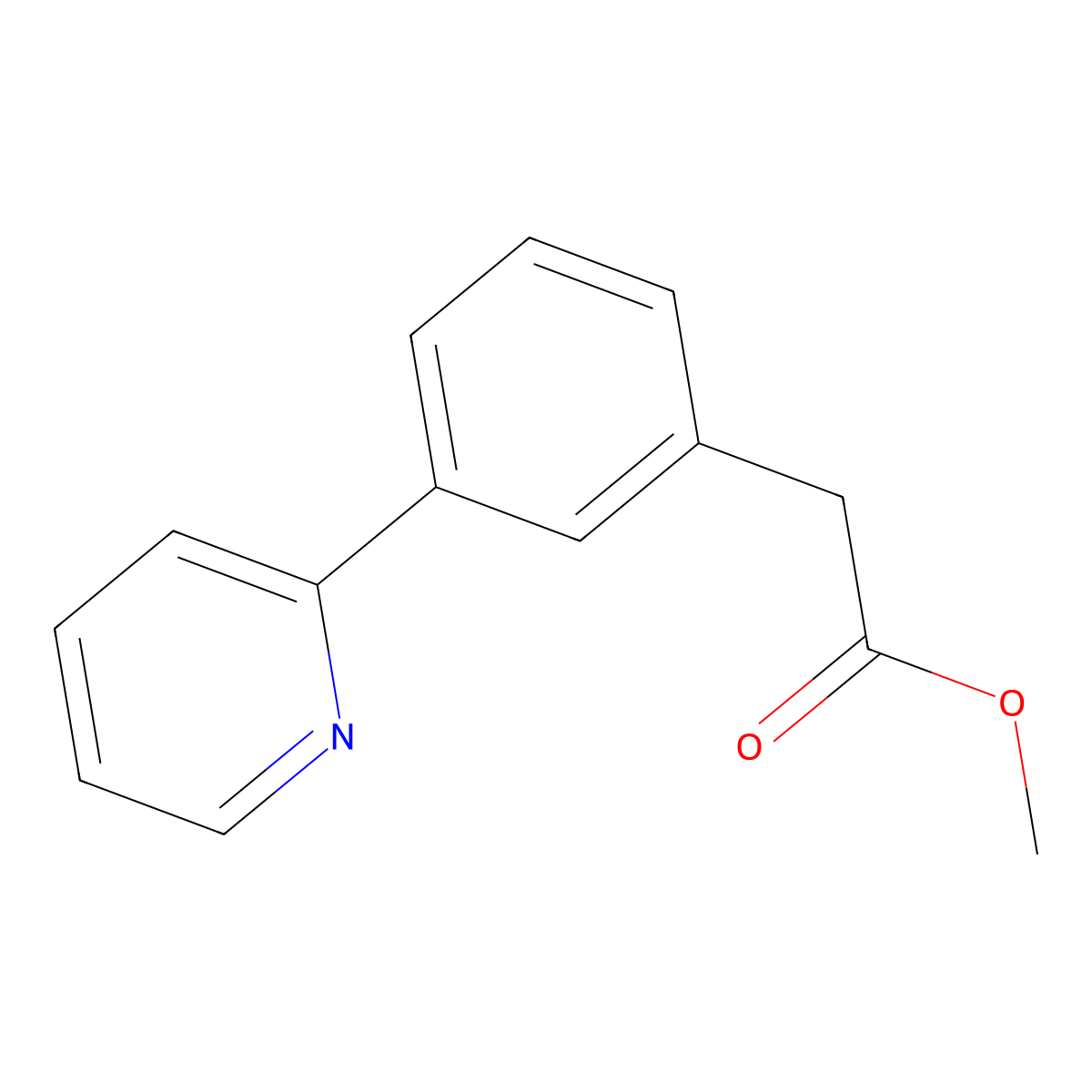 3-(2-Pyridyl)-phenyl acetic acid methyl ester molecular structure, CAS 203503-06-4