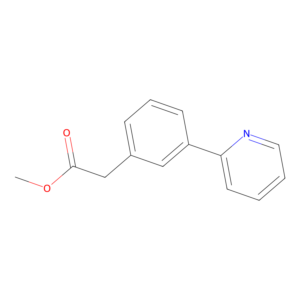 3-(2-Pyridyl)-phenyl acetic acid methyl ester molecular structure, CAS 203503-06-4