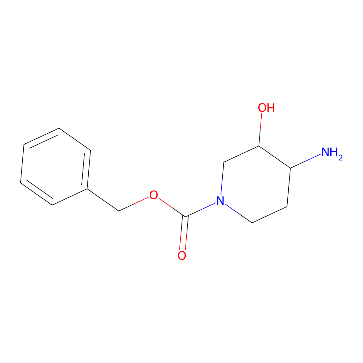 Benzyl 4-amino-3-hydroxypiperidine-1-carboxylate molecular structure, CAS 203503-30-4