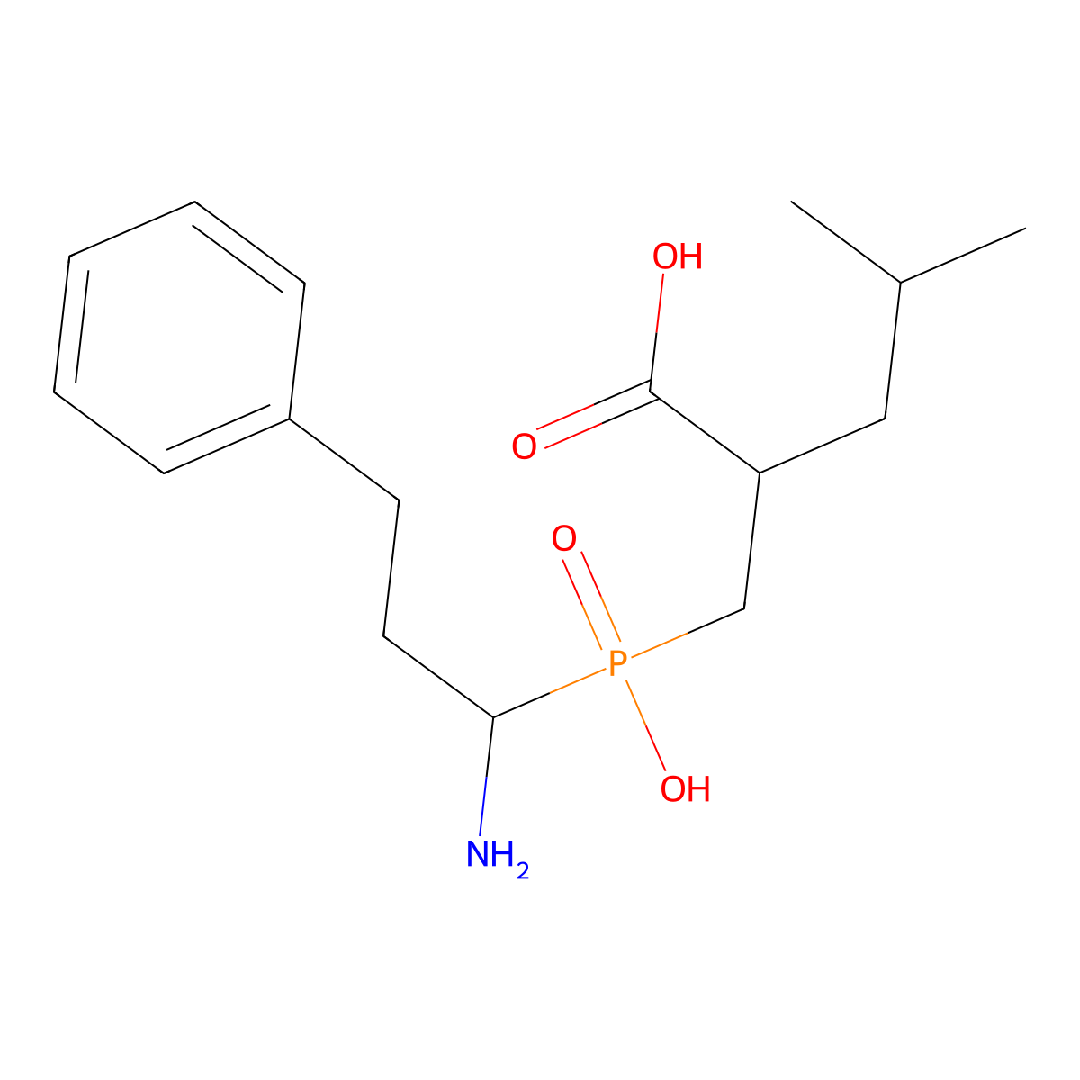 (2S)-2-[[[(1R)-1-amino-3-phenyl-propyl]-hydroxy-phosphoryl]methyl]-4-methyl-pentanoic acid molecular structure, CAS 2035034-29-6