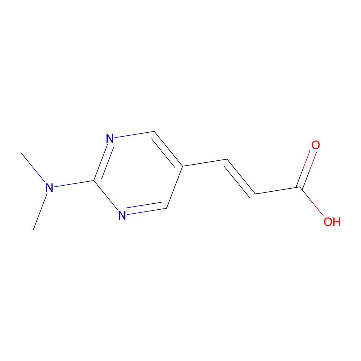 (E)-3-(2-(Dimethylamino)pyrimidin-5-YL)acrylic acid molecular structure, CAS 203505-82-2